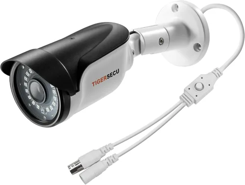 TIGERSECU Cámara de seguridad tipo bala de largo alcance 1080P para DVR, resistente a la intemperie para uso en interiores y exteriores, interruptor