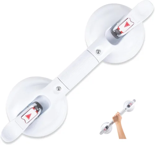 Barra de agarre para ducha de 15 pulgadas con ventosa mejorada, asa de ducha portátil con agarre de ventosa, asa de bañera con ventosa fuerte y