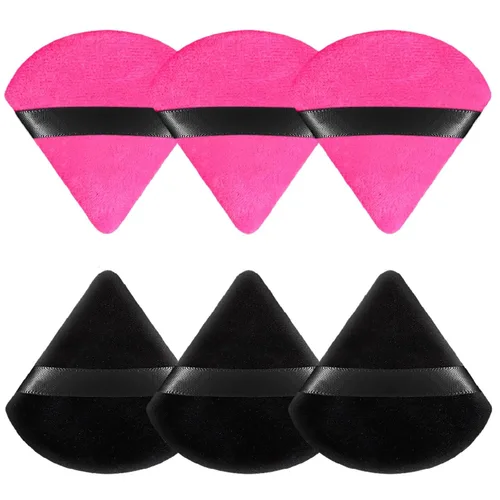 Miniatura 8 de 6 Piezas Borla de Polvo Triangular Esponja de Maquillaje Suave Borla de Maquillaje para Polvo Facial Base Cosmética Esponja Herramienta