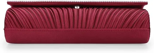 Miniatura 5 de ERIJUNOR Bolsos clásicos de satén plisados de noche con diamantes de imitación, bolsos cruzados para fiesta, graduación, boda, para mujer