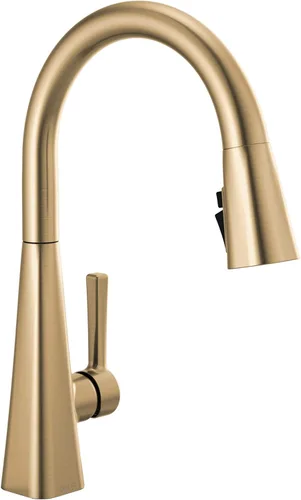 Miniatura 12 de Delta Lenta - Grifo de cocina negro mate con rociador extraíble, moderno grifo de fregadero de cocina de un solo agujero, mango único, negro mate