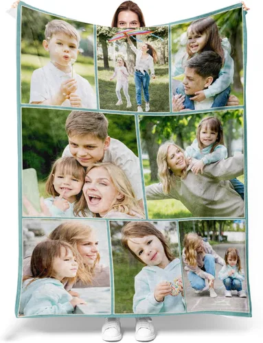 Miniatura 11 de Manta personalizada con fotos para mamá de hija, hijo, niños, marido, manta personalizada con foto, regalos para la mejor mamá del mundo, mantas