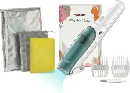 Cortapelos para bebés con aspiradora – 3 peines guía – Cortapelos recargables para el hogar de niños, cortapelos silenciosos para niños y bebés,