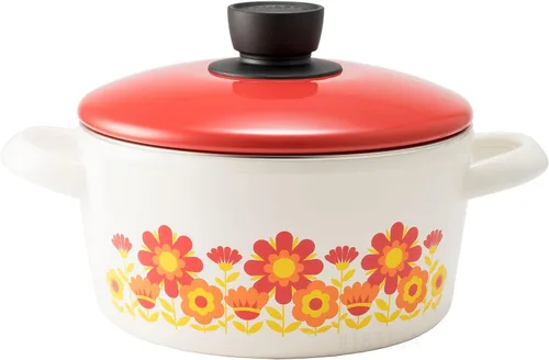 Miniatura 7 de Fuji - Patrón de reimpresión esmaltado de los años 70, Showa Retro, esmalte, olla con una sola mano, bandeja para leche, 5.5 pulgadas (5.5 in)