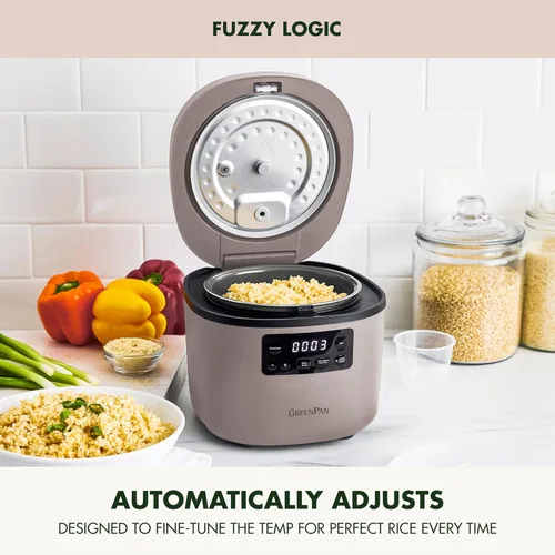 Miniatura 8 de GreenPan Olla arrocera avanzada, 4 tazas sin cocinar/8 tazas cocidas, olla antiadherente extraíble de cerámica sin PFAS, arroz blanco y marrón