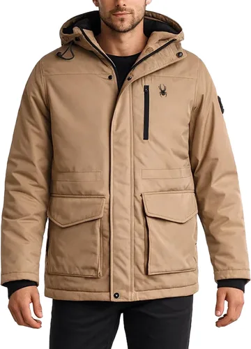 Miniatura 10 de Spyder Abrigos de Invierno para Hombres - Chaqueta de Forro Polar Parka Abrigo de Plumón de Invierno Resistente al Viento Impermeable Chaquetas
