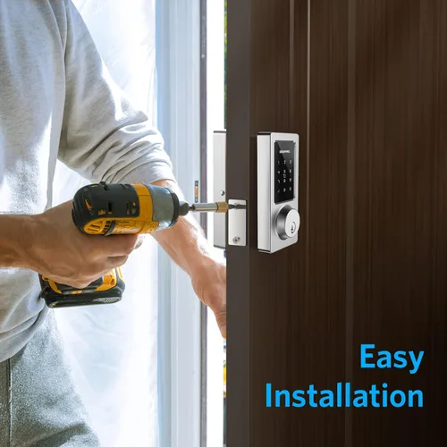 Miniatura 9 de Cerradura de puerta de entrada sin llave, cerradura inteligente con aplicación Bluetooth, teclado electrónico, tarjeta IC, llaves de repuesto