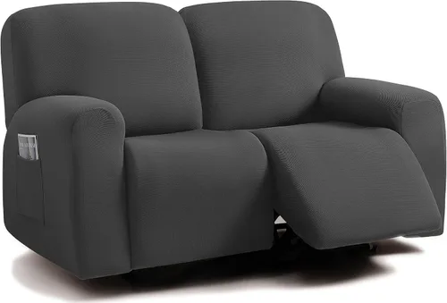 Miniatura 53 de ULTICOR - Juego de 8 fundas para sofá reclinable de jacquard, fundas elásticas para sofá reclinable para 3 cojines, fundas gruesas, suaves y Gris