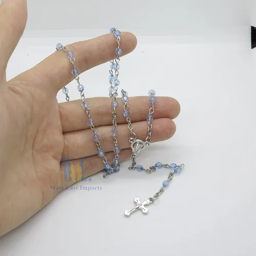 Miniatura 7 de Sudopo Bautismo Favor (12PCS) Rosario de la Santa Comunión en tarro de botella de vidrio Recuerdos de Bautizo Quinceañera Perla Azul Bautizo
