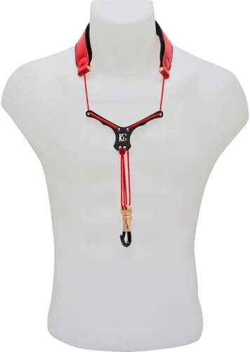 BG S29YBMSH Correa De Cuello De Saxofón De Cuero Zen - Rojo