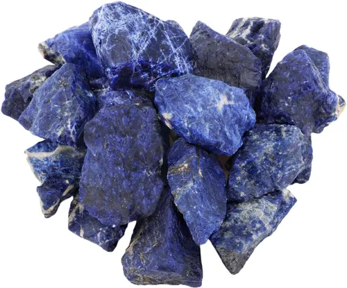 Miniatura 5 de Rockcloud 1 libra de cristales naturales en bruto, piedras ásperas para cabujón, pulido, corte, lapidario, pulido, curación de cristales Reiki, Azul
