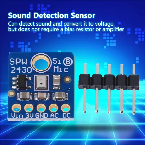 Miniatura 3 de Módulo de sensor de sonido, módulo de sensor de detección de sonido, micrófono MEMS de silicio Sensor de micrófono de sonido de alta sensibilidad