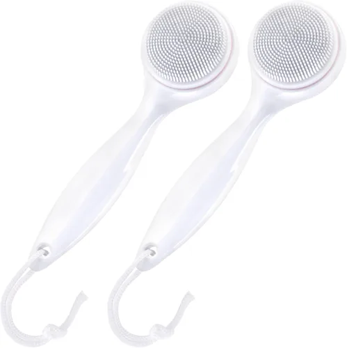 Miniatura 8 de HINZIC Paquete de 2 cepillos de limpieza facial manual de silicona, agradable a la piel, impermeable, limpiador exfoliante para puntos negros