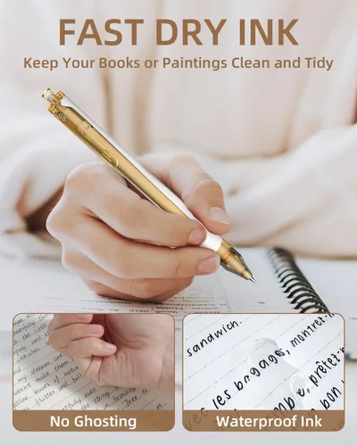 Miniatura 3 de Nicpro Juego de 13 bolígrafos de tinta de gel pastel con funda, lindo bolígrafo retráctil de punta fina de 0.020 in, 12 bolígrafos de tinta negra