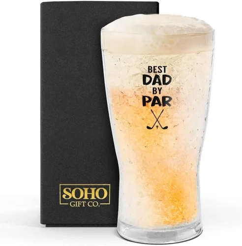 GALVANOX Par - Taza de golf congelable de regalo para papá, mejor papá, taza enfriadora de gel de hielo congelable para cerveza/bebidas frías