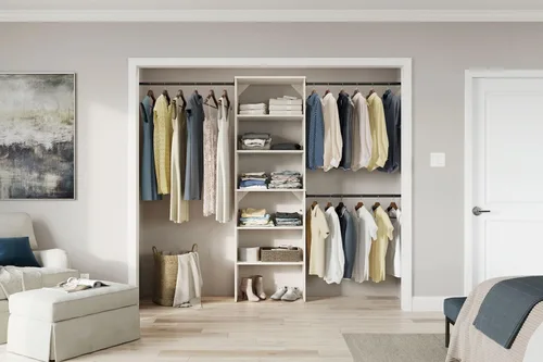 Miniatura 2 de ClosetMaid SuiteSymphony - Kit organizador de armario de madera con torre, (3) varillas para colgar, (5) estantes (2 ajustables), para espacios de 5