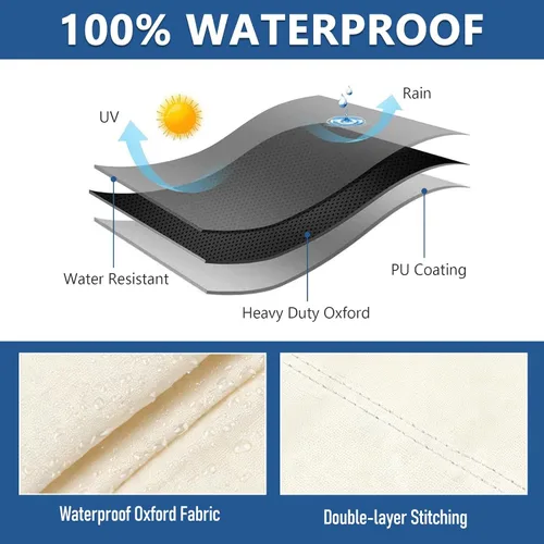 Miniatura 3 de Fundas para tumbona, paquete de 2 fundas impermeables para sillas de salón al aire libre para muebles de patio, silla de piscina para muebles