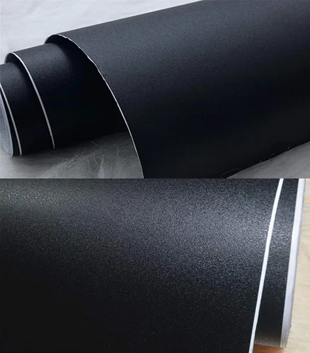 Miniatura 5 de REDODECO Papel adhesivo de vinilo con textura mate de color sólido, papel adhesivo para gabinetes, estantes, 15.8 x 79 pulgadas (negro)