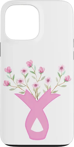 Miniatura 23 de iPhone 13 Flower Jar Pink Ribbon Breast Cancer Concientización Mes de Mujeres Caso