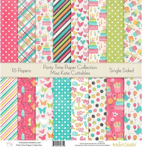 Miniatura 4 de Paquete de papel de patrón – Hora de fiesta – Papel estampado de una sola cara de 12 x 12 pulgadas – 16 hojas – Cartulina premium de 80 libras