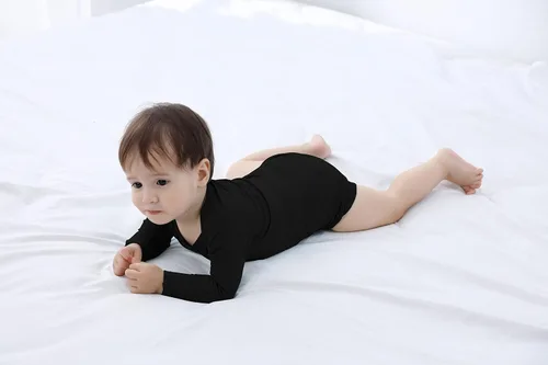 Miniatura 7 de Body de bebé con puños de manopla, body de bambú, pijama de manga larga para niño y niña