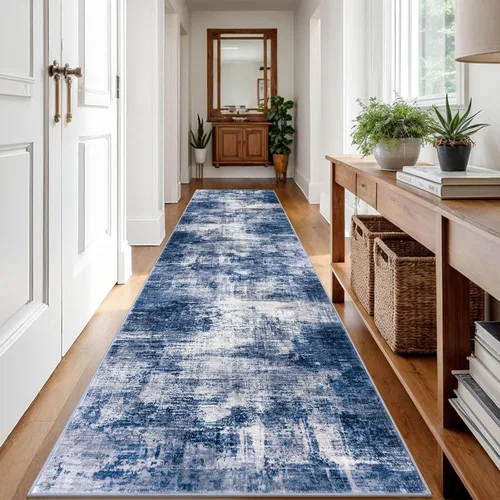 Miniatura 888 de IOHOUZE Alfombra abstracta lavable de 3 x 12 pies para pasillos, antideslizante para cocina, camino de entrada de lana sintética para interiores