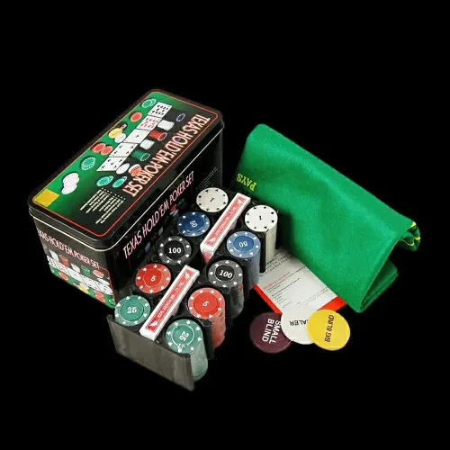 Miniatura 5 de Juego de fichas de póquer con caja de almacenamiento de aluminio, dos barajas de cartas estándar, Big Blind, Casino Style Chip para Texas Home Game