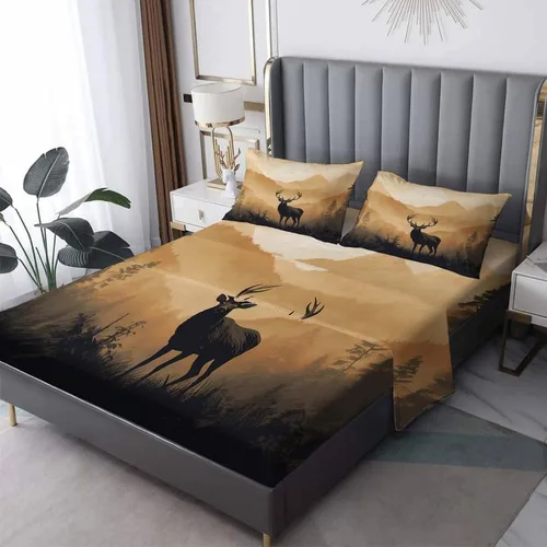 Miniatura 8 de Misty Mountain Sábanas tamaño California King, sábanas de cama de bosque, microfibra suave y bolsillo profundo, sábanas y fundas de almohada Montaña