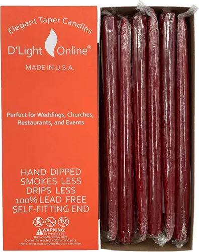 Miniatura 69 de D'light Online Elegantes Velas Cónicas de Otoño Estacional de 10 Pulgadas de Calidad Premium - Sin Perfume, Velas Cónicas Sumergidas a Mano, Sin