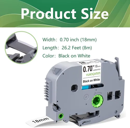 Miniatura 2 de Paquete de 4 cintas TZ de 0.709 in 0.7 laminadas de etiquetas blancas compatibles con Brother P Touch Label Maker Tape TZe 241 TZe241 TZC-241