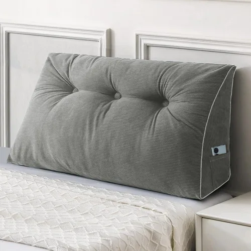 Miniatura 15 de Sasttie - Almohada de cabecero completa, almohada de cuña para cabecero para sentarse en la cama, cojín triangular de apoyo para la espalda