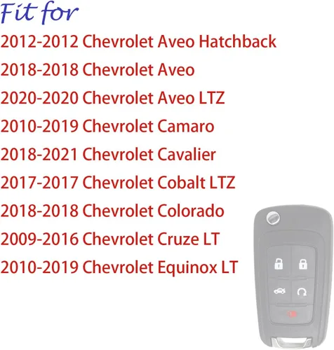 Miniatura 5 de Funda para llavero Equinox Cruze: funda de silicona con 5 botones para Chevy Camaro Malibu Impala Sonic Buick Regal Crosse Cascada Verano GMC