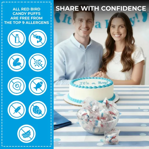 Miniatura 6 de Red Bird Caramelo de frambuesa azul, envuelto individualmente, caramelo único, tubo de 22 onzas