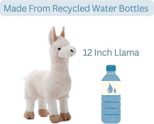 Miniatura 10 de The Petting Zoo Animal de peluche de llama, regalos para niños, animales salvajes del zoológico Onez, juguete de peluche de llama de 12 pulgadas