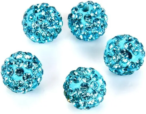 Miniatura 10 de 50 unidades Adabele Grado A con diamantes de imitación de cristal pavimentan cuentas sueltas de 0.315 in azul zafiro claro, arcilla polimérica