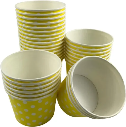 Miniatura 7 de MMvolesy Blue - Paquete de 50 vasos desechables para helado de 16 onzas, cuencos de papel de colores para helados, sopa caliente, postres, a prueba