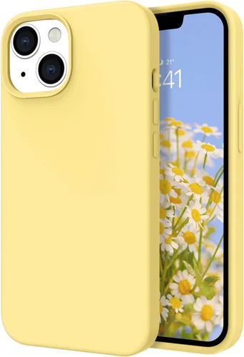 Miniatura 10 de DOMAVER Funda para iPhone 13, funda de teléfono para iPhone 13, silicona líquida, gel suave, forro de microfibra, funda protectora a prueba de Azul