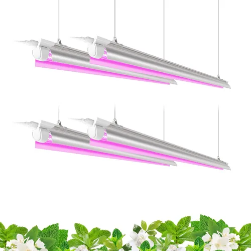 Miniatura 20 de Barrina Luz de cultivo de plantas T8 de 4 pies, 252 W (6 x 42 W, equivalente a 1400 W), espectro completo, lámpara de cultivo LED para cultivo