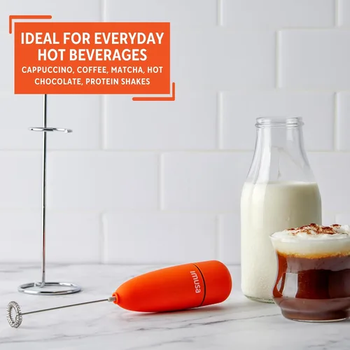 Miniatura 7 de IMUSA Espumador de leche eléctrico de 10 pulgadas con soporte, naranja