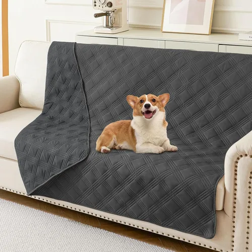 Miniatura 34 de hyha Manta impermeable para perros, manta reversible para cama de mascotas, funda suave para sofá/sillón lavable para perros, fundas impermeables