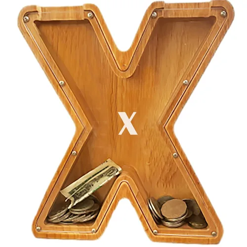 Miniatura 16 de Alcancia personalizada grande de madera con letras, alcancía para monedas, alcancía personalizada con nombre, puede ser utilizada como regalo de J