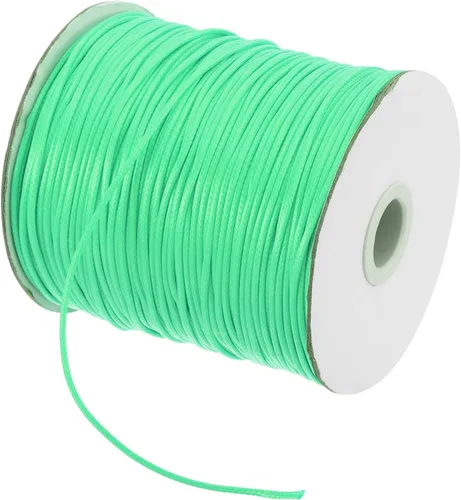 Miniatura 42 de MECCANIXITY Cordón encerado de poliéster encerado de 0.031 in, cuerda de cera de 175 yardas para hacer pulseras, collares, cuentas, joyería y Caqui