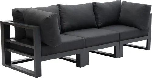 Miniatura 2 de Moderno sofá modular de 3 plazas para exteriores, juego de sofá de conversación para jardín, patio, cojines gris oscuro