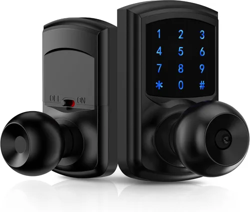 Miniatura 11 de Hidalife Cerradura de puerta de entrada sin llave con código, cerradura de puerta con teclado con asa, cerradura digital de pantalla táctil