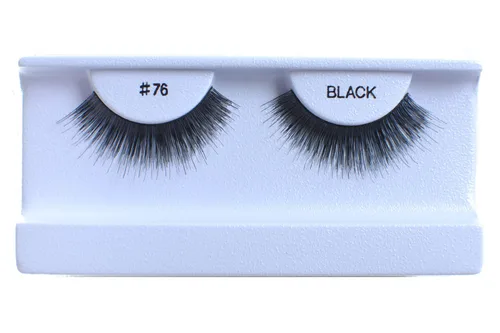 Miniatura 10 de 10 pares de pestañas postizas 100% cabello humano negro natural #99 negro (Black-99)