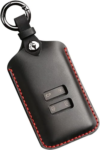 SANRILY Hecho a mano para Renault Key Cover Kadjar Megane 4 IV Clio Duster 2 (2018) Koleos 2 Keyless Full Protector Cuero Smart Key Case con llavero