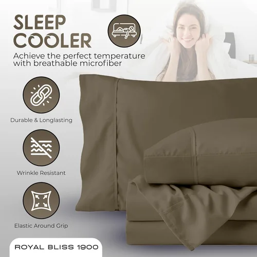 Miniatura 3 de Top Split Flex Head Juego de Sábanas de Tamaño King - Sábanas de Cama de Calidad Egipcia Ultra-Suaves Doble Cepillado Bolsillos Profundos