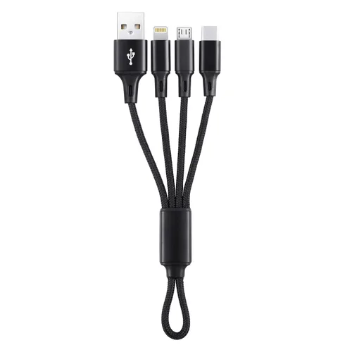IFLASH Cable 3 en 1 MicroUSB/tipo C, 3 en 1, carga multiUSB, tamaño corto de viaje, 8 pulgadas, llavero para Samsung Galaxy S10 S9 S8, teléfonos