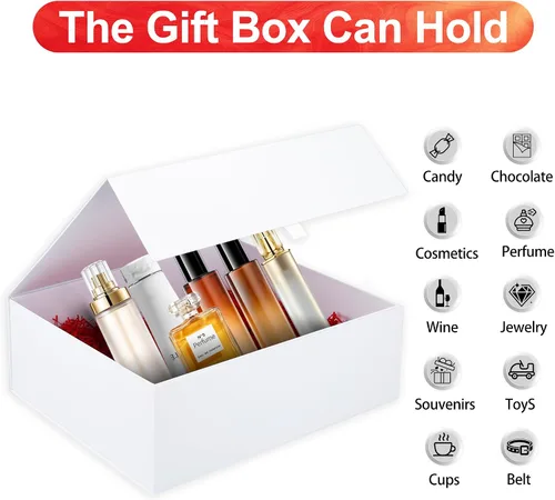Miniatura 5 de Rsgift Paquete de 3 cajas de regalo de 18 x 15 x 6.1 pulgadas, cajas de regalo de colores surtidos con tapas, cajas plegables para propuestas