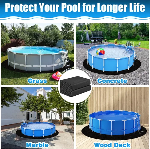 Miniatura 7 de Svepndic Almohadilla redonda gruesa de 10 pies para piscinas sobre el suelo, tapete de piscina sobre el suelo, tapete de piscina debajo del suelo